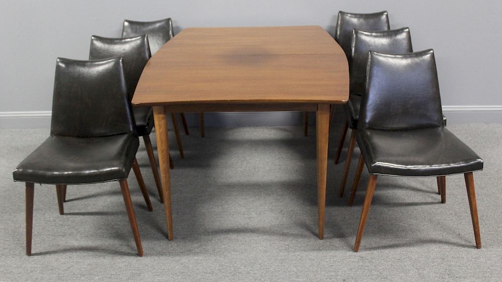 Appraisal: MIDCENTURY Dining Table and Chairs From a Rye NY estate