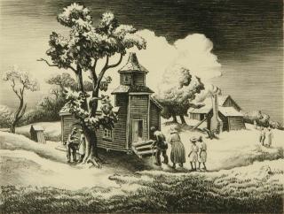 Appraisal: THOMAS HART BENTON - PENCIL SIGNED LITHOGRAPH Titled 'Sunday Morning'