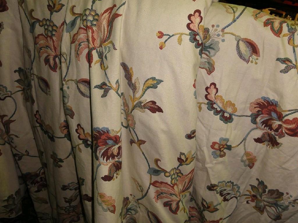 Appraisal: A set of four curtains with a floral pattern on