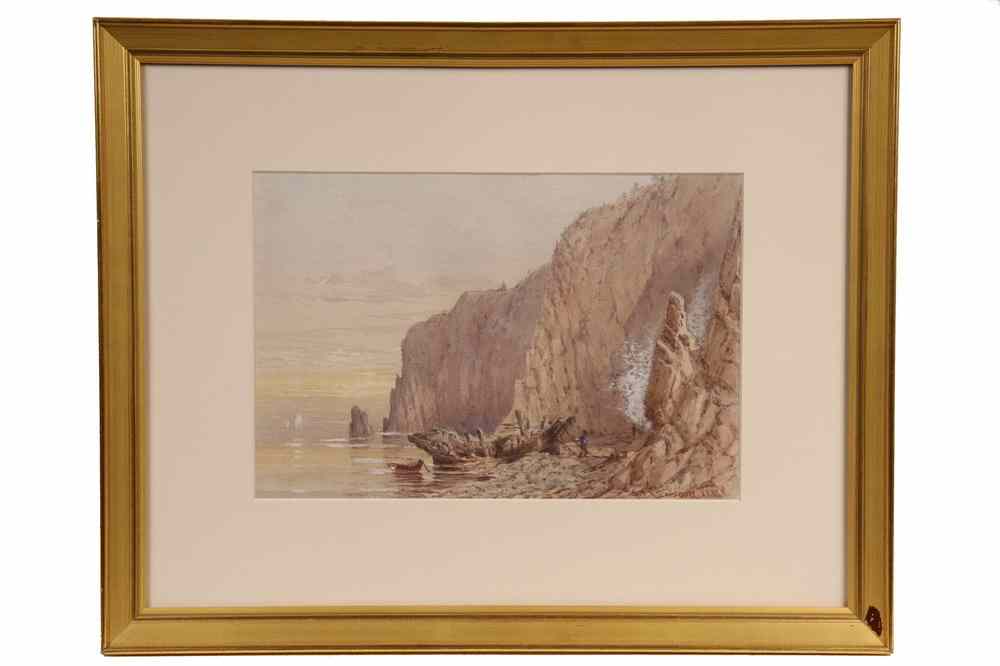 Appraisal: WATERCOLOR GOUACHE - Shipwreck at Grand Manan by Samuel Peter