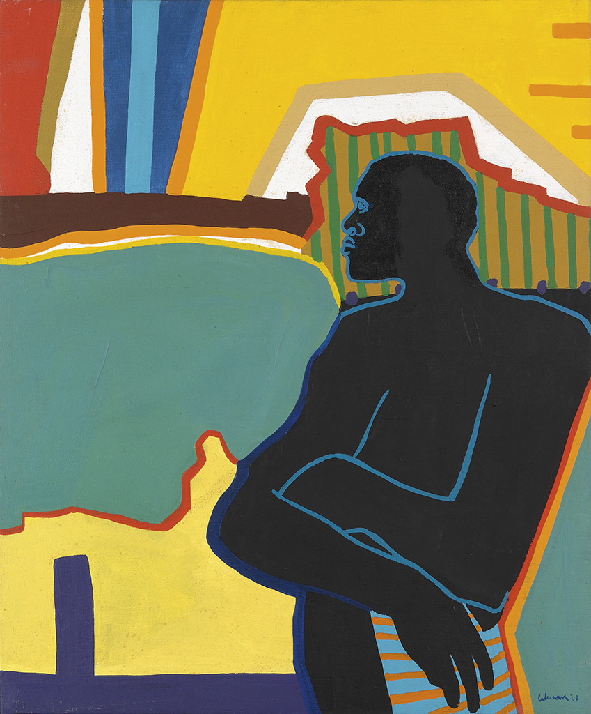 Appraisal: FLOYD W COLEMAN - Contemplating the African Past Oil on