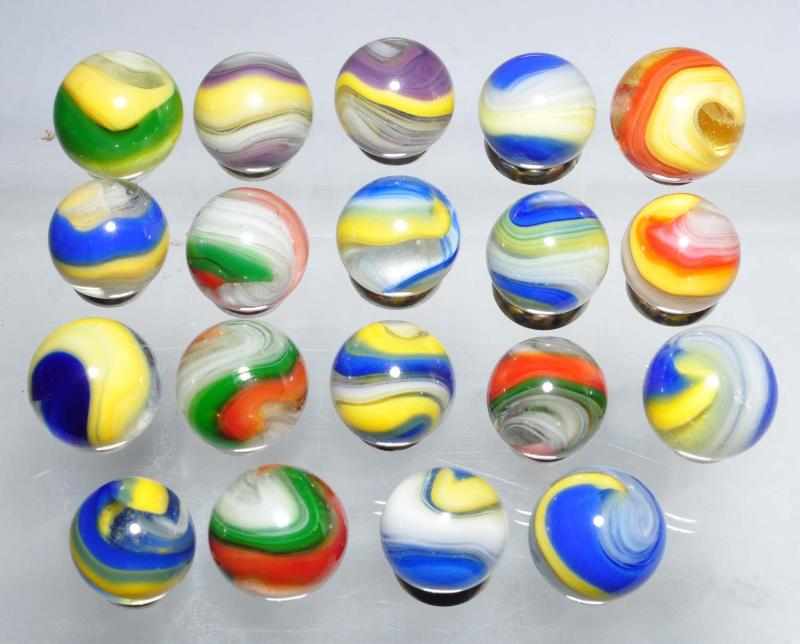 Appraisal: Lot of Akro Agate Popeye Marbles Description Includes ten yellow