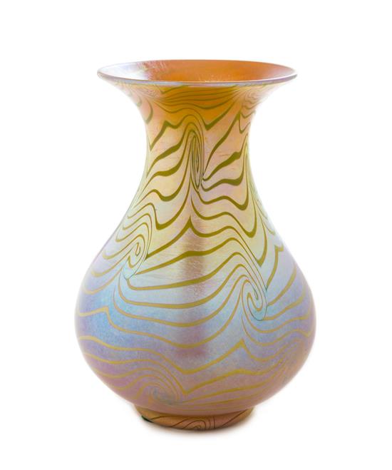 Appraisal: Sale Lot A Durand Iridescent Glass Vase in the King