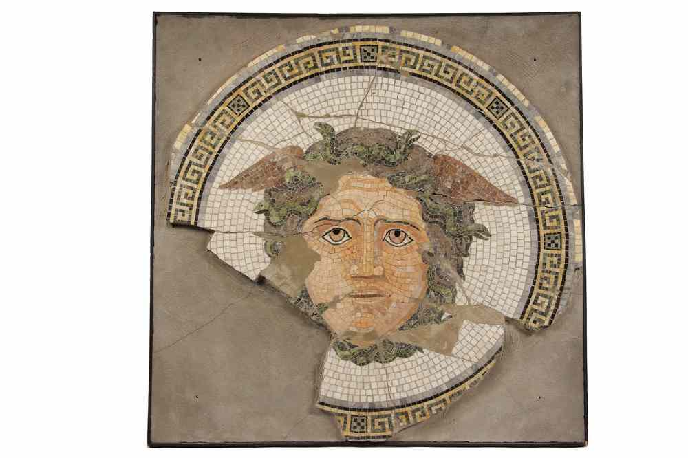 Appraisal: ROMAN ANTIQUITY MOSAIC PANEL - Authentic Roman Marble Mosaic Floor