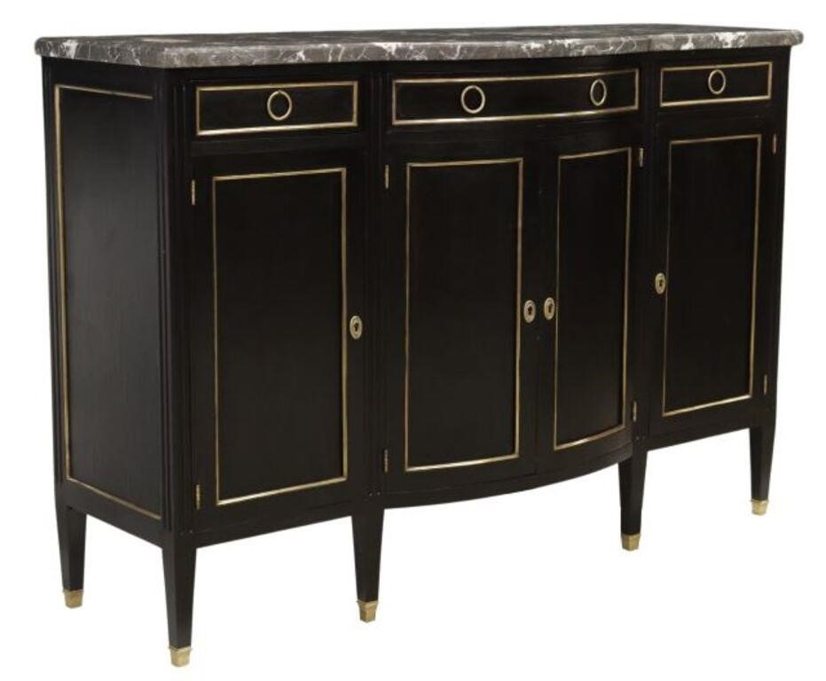 Appraisal: French Louis XVI style ebonized and parcel gilt sideboard th