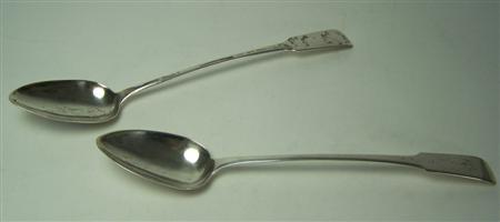 Appraisal: A pair of George III serving spoons Mitchell and Russell