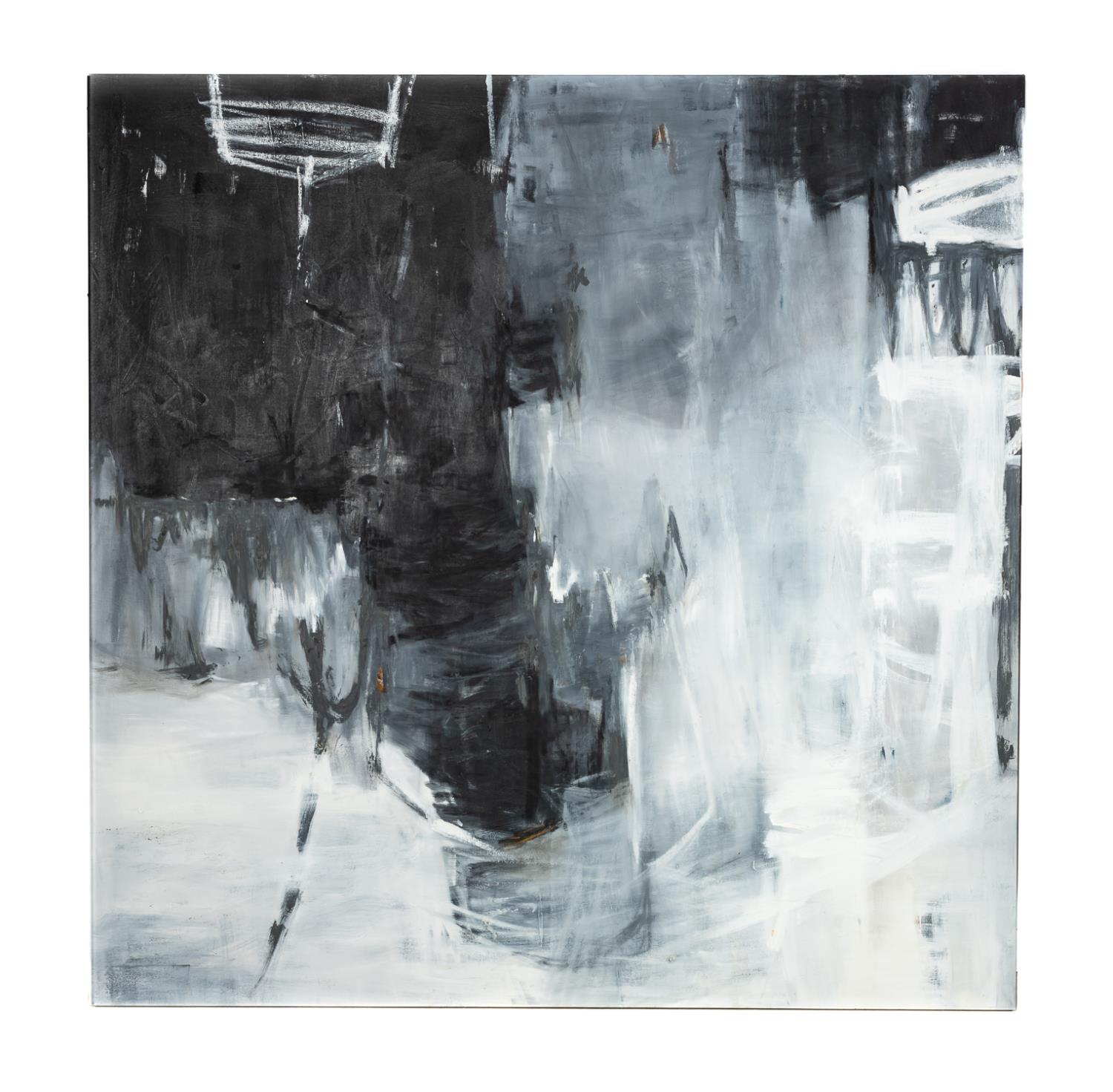 Appraisal: DIXIE PURVIS LARGE O C BLACK WHITE ABSTRACT Dixie Taylor