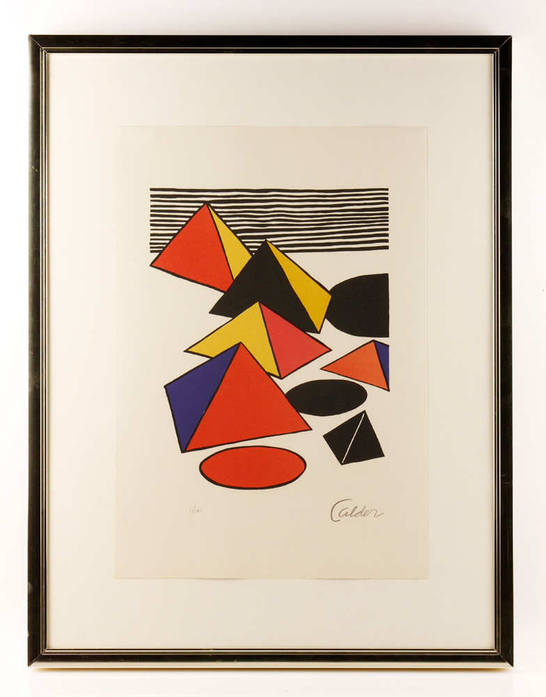 Appraisal: - Calder Pyramids Lithograph Alexander Calder American - Pyramids lithograph