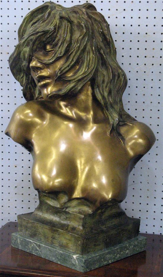 Appraisal: Vincenzo Cinque bronze bust of a woman signed on a