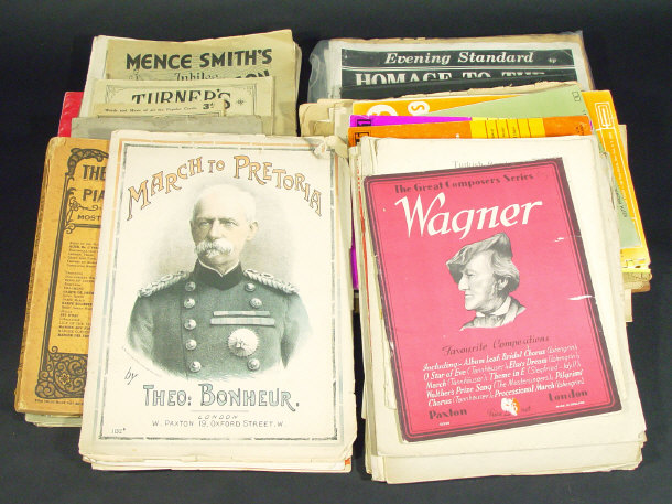 Appraisal: Large box of ephemera including advertising brochures sheet music including