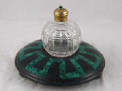 Appraisal: A silver gilt mounted cut glass spherical scent bottle no