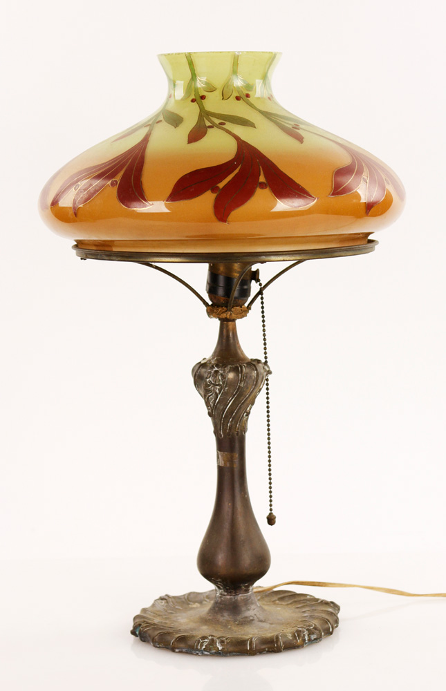 Appraisal: - Handel Lamp Handel lamp with Art Nouveau shade overall