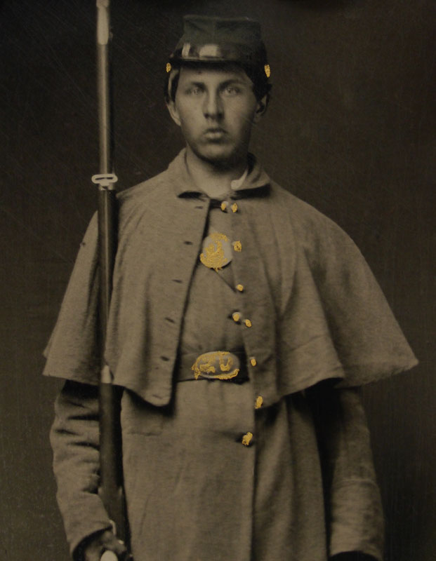 Appraisal: CIVIL WAR UNION SOLDIER NINTH PLATE AMBROTYPE Tintype of an