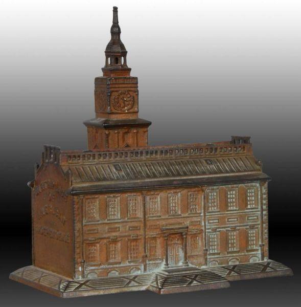 Appraisal: Cast Iron Independence Hall Still Bank Description Made by Enterprise