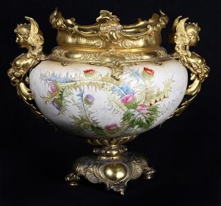 Appraisal: Continental gilt mounted centerpiece Continental gilt mounted centerpiece th century