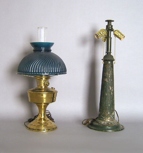 Appraisal: Two early table lamps tallest h