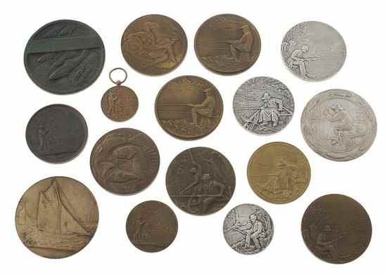 Appraisal: France Angling medals bronze silvered bronze a good variety of