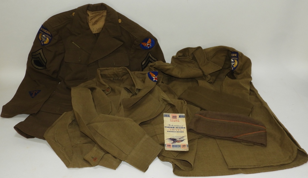 Appraisal: UNITED STATES WWII MILITARY UNIFORM EPHEMERA GROUP United States -