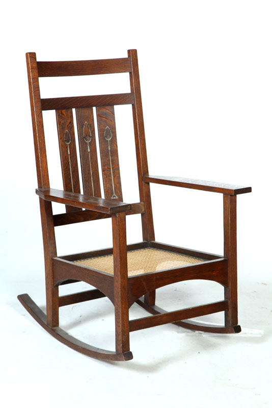 Appraisal: ARTS CRAFTS ROCKING CHAIR Designed by Harvey Ellis made by