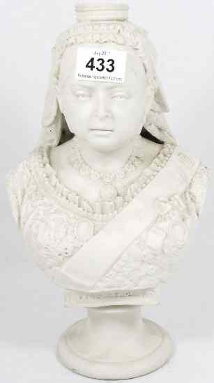 Appraisal: A Turner and Wood Parian Bust of Queen Victoria signed