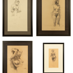 Appraisal: Douglas Ferrin American b Untitled Nude Models Three Framed Works