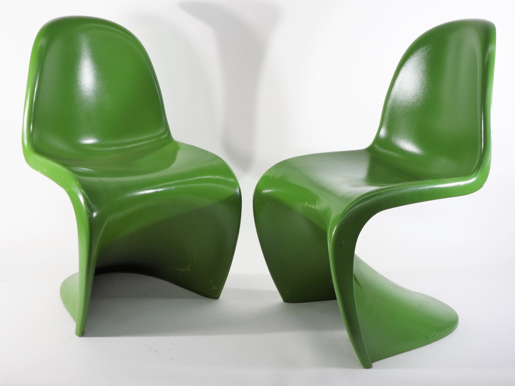 Appraisal: PR ORIGINAL PANTON FIBER GLASS STACKING CHAIRS Denmark th CenturyTwo