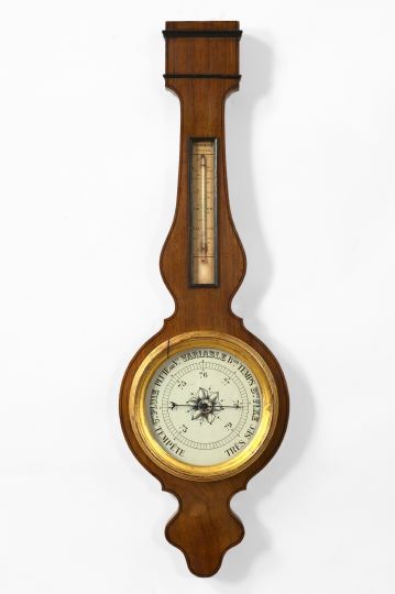 Appraisal: Attractive Louis-Philippe Ebonized Fruitwood Wall Barometer second quarter th century