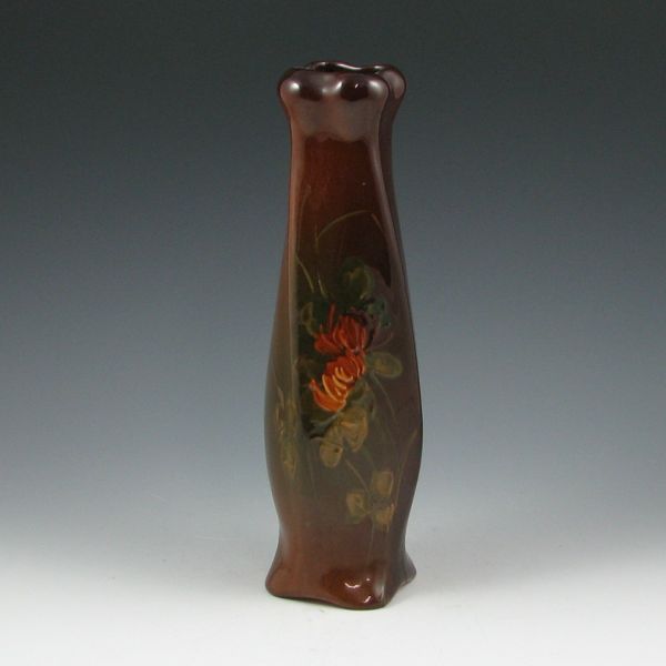 Appraisal: Roseville Rozane floral twist vase Marked only with an impressed