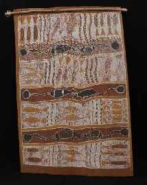 Appraisal: Twentieth Century Aboriginal School Untitled ochre on bark x cm