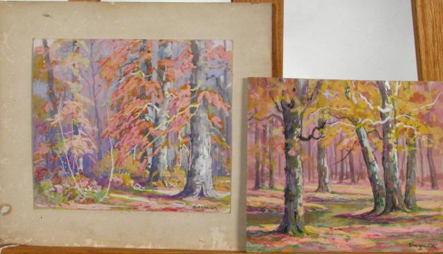 Appraisal: Two Edward R Sitzman IN - x Watercolors on Artist