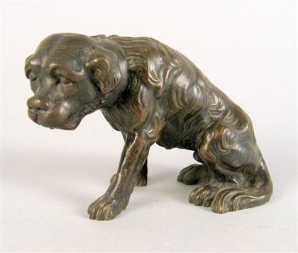 Appraisal: Continental bronze figure of a spaniel late th century Modeled