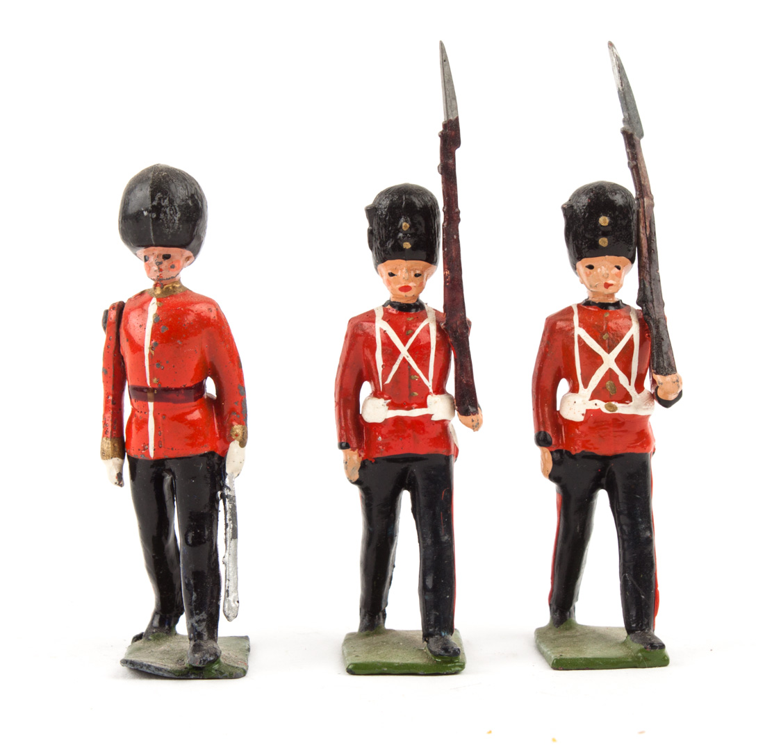 Appraisal: Britain's and other lead Queen's guards assembled group mostly Britain's