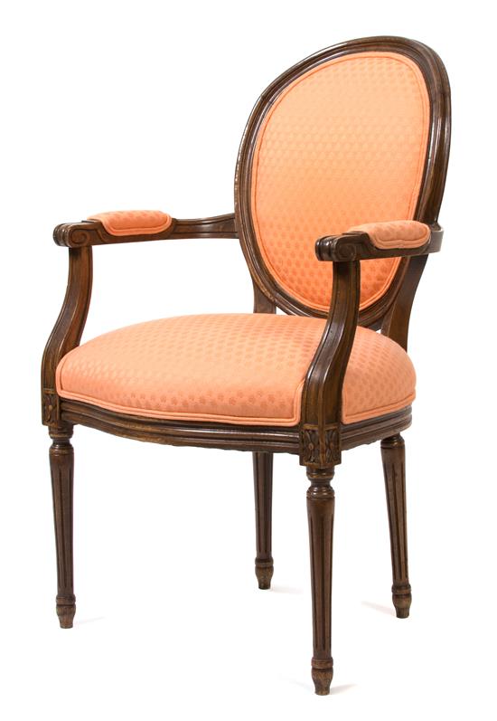 Appraisal: Sale Lot A Louis XVI Style Carved Walnut Fauteuil th