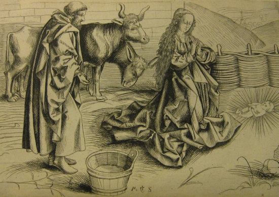 Appraisal: MARTIN SCHONGAUER style of The Nativity Engraving x mm x