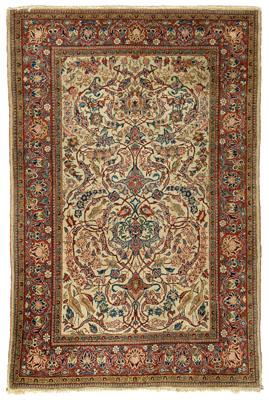 Appraisal: Tabriz or Kashan rug extensive floral and vine designs on