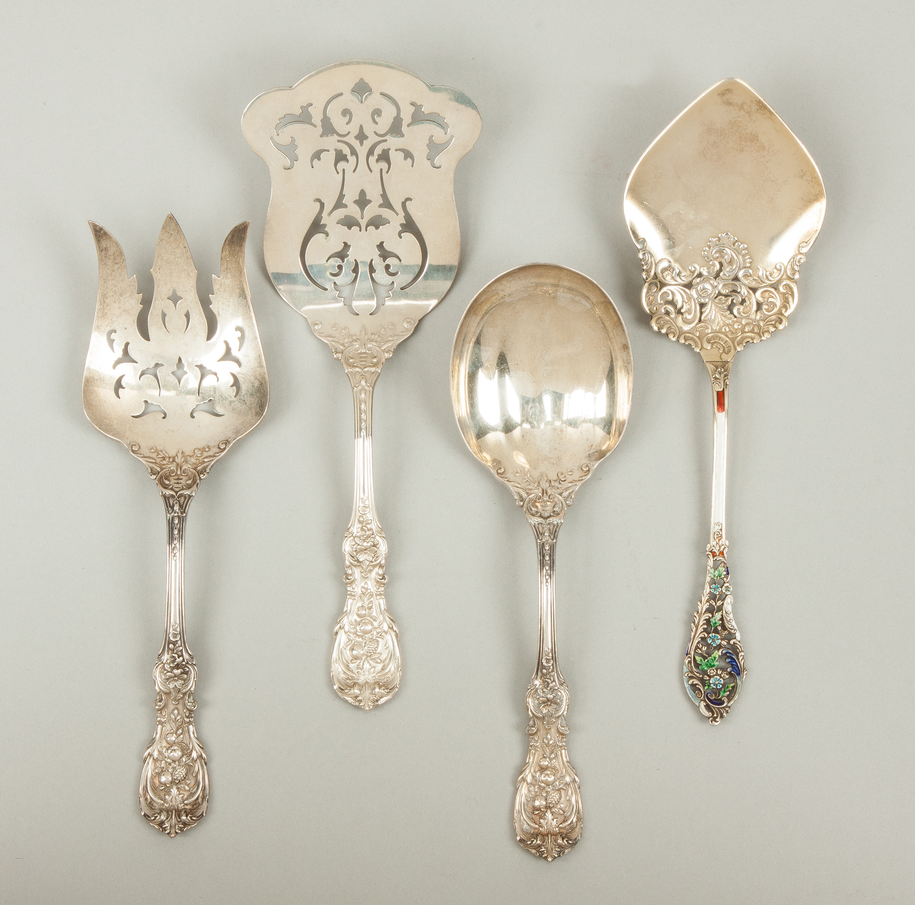 Appraisal: Four Sterling Silver Serving Pieces L to R Three are