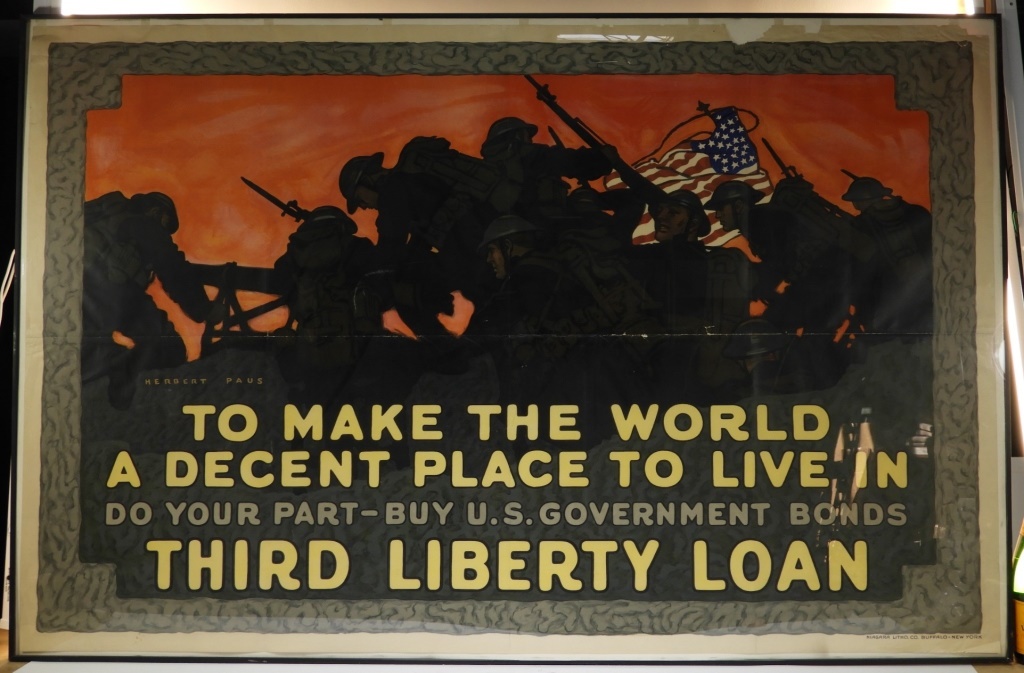 Appraisal: LG HERBERT PAUS WORLD WAR I LIBERTY LOANS POSTER New