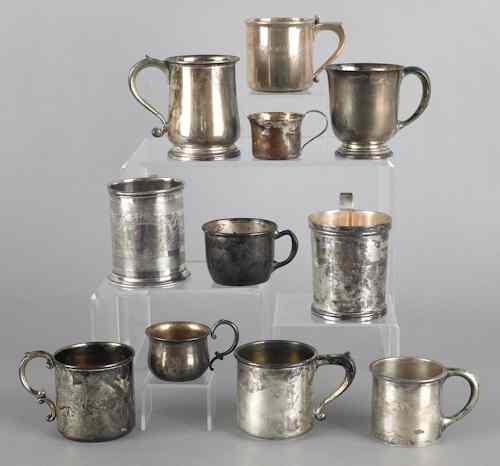 Appraisal: Collection of sterling silver child's cups ozt