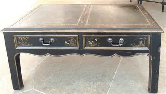 Appraisal: Sale Lot A Table with Leather Inset Top Height x