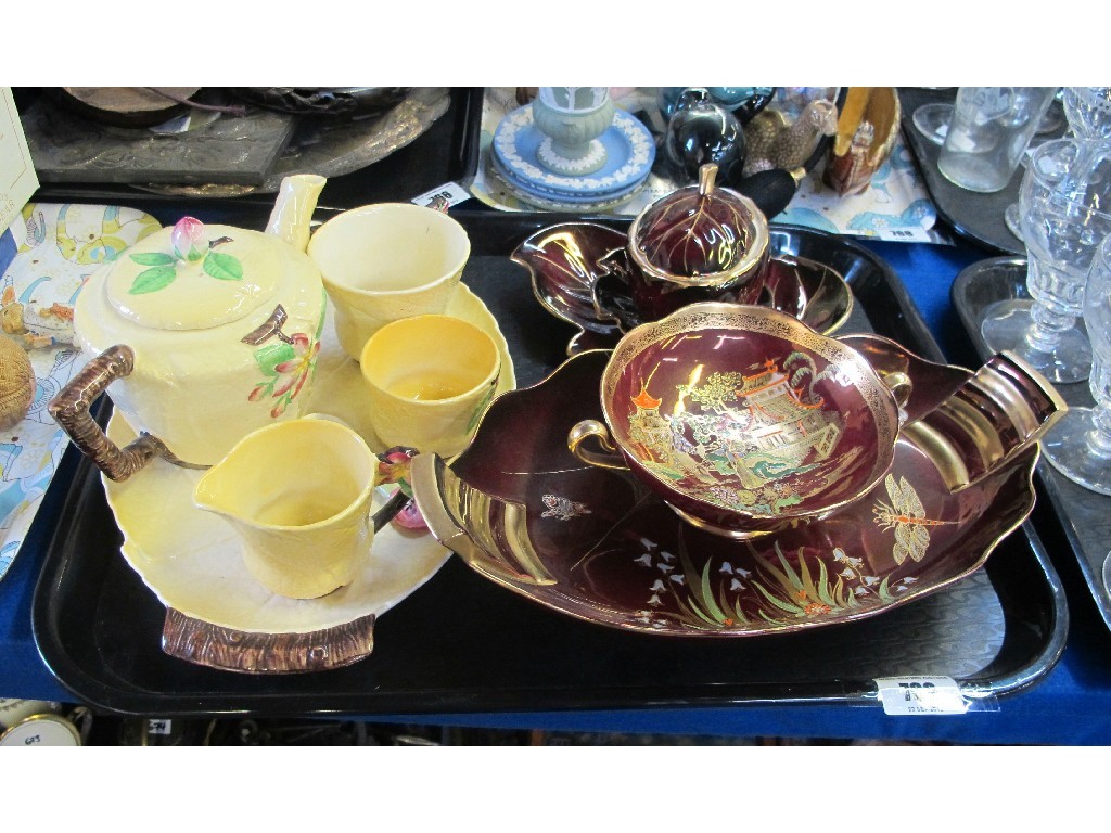 Appraisal: Tray lot of Carlton Ware including Apple Blossom yellow tea