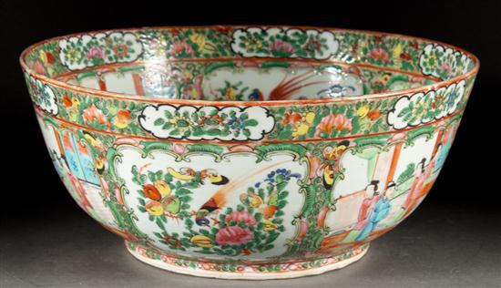 Appraisal: Chinese Export Rose Medallion porcelain punch bowl fourth quarter- th