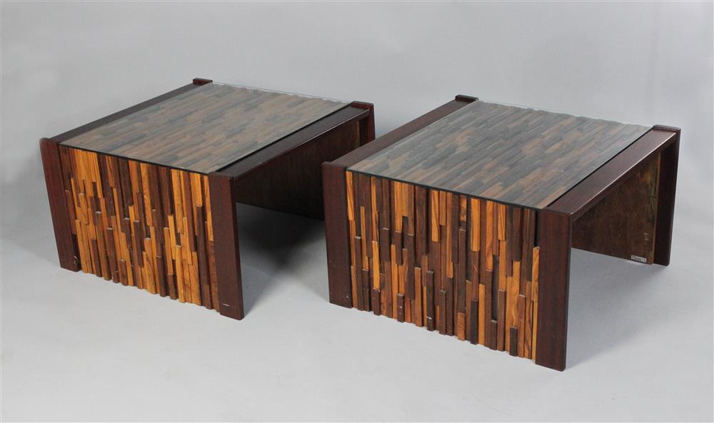 Appraisal: PAIR OF VINTAGE BRAZILIAN PERCIVAL LAFER BRUTALIST ROSEWOOD AND OTHER