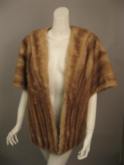 Appraisal: Mink shawl - s Reddish skins with a shawl collar