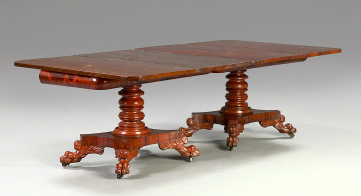 Appraisal: Good American Late Classical Mahogany Double-Pedestal Dining Table second quarter