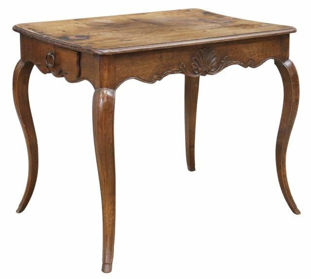 Appraisal: French Provincial Louis XV style oak work table early th