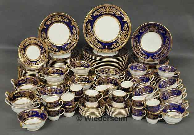 Appraisal: Assembled set of Cauldon bone china dinner service blue with