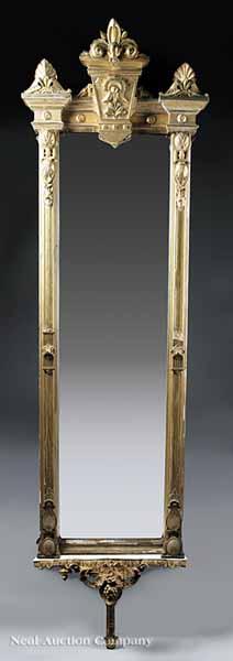 Appraisal: An American Neo-Grec Carved and Giltwood Pier Mirror late th