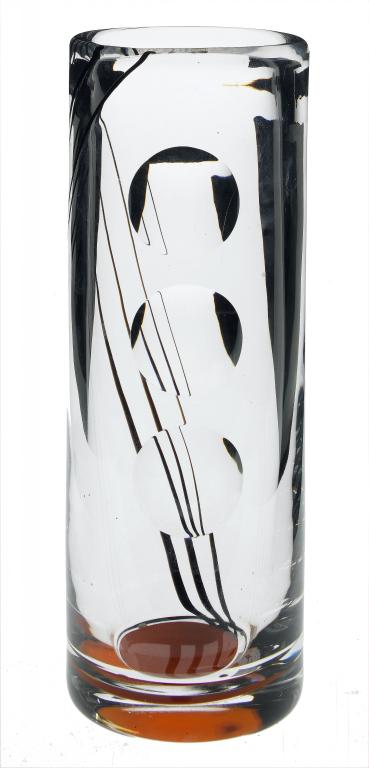 Appraisal: AN ORREFORS CASED GLASS VASE DESIGNED BY OLLE ALBERIUS IN