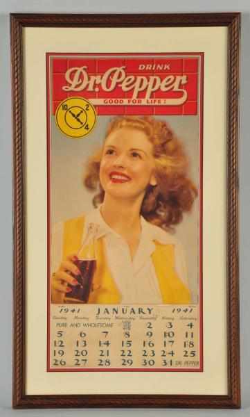 Appraisal: Dr Pepper Calendar Description Double matted and framed under glass