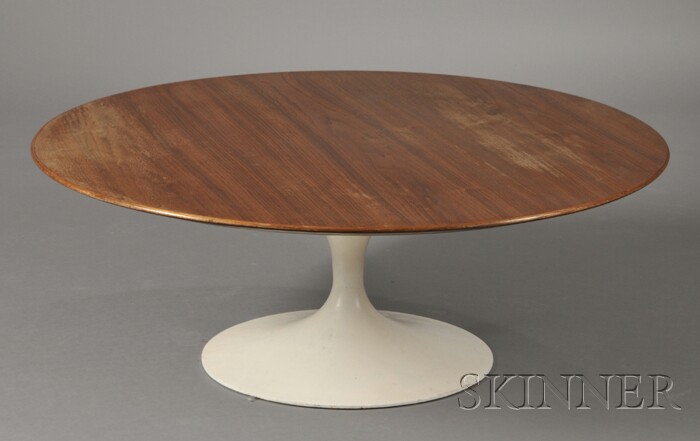 Appraisal: Eero Saarinen Tulip Coffee Table Walnut and cast metal Knoll